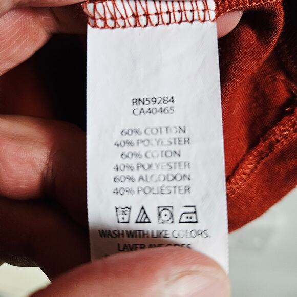 Children's Place Girls 7/8 Long Sleeve Tee Shirt Solid Burgundy Brown Rust Basic - Picture 7 of 7